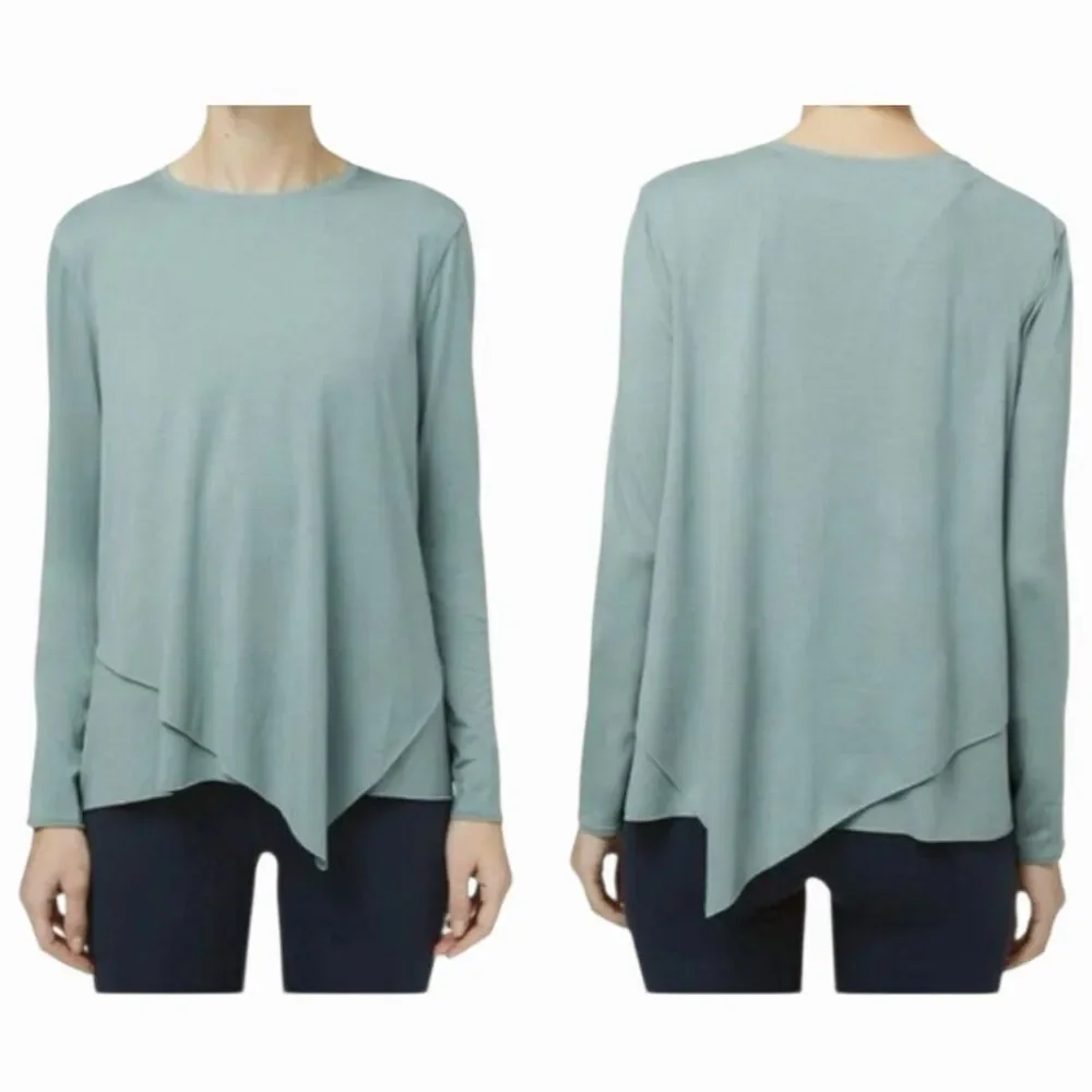 Lululemon Sweetest Day Asymmetrical Top Womens L XL Green Athleisure Minimalist